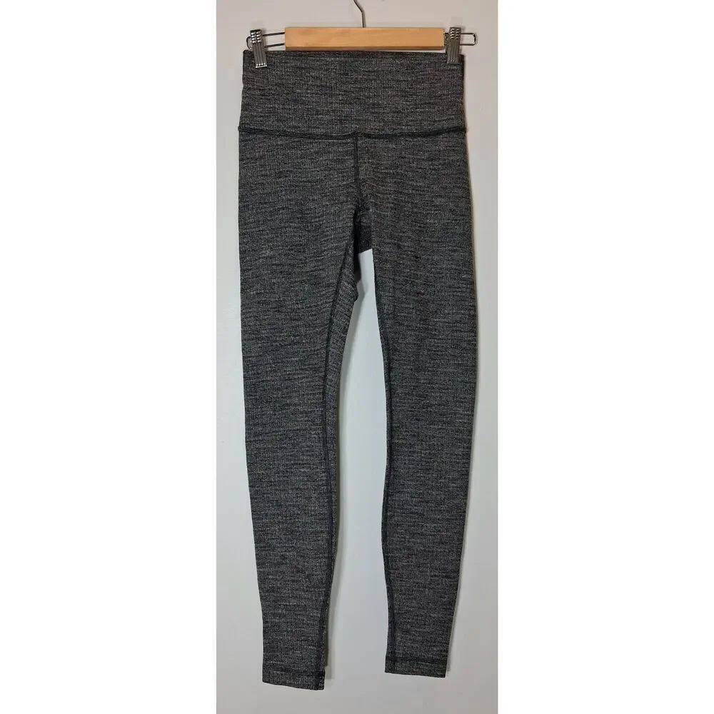 Lululemon womens size 6 hi rise align leggings heathered gray textured